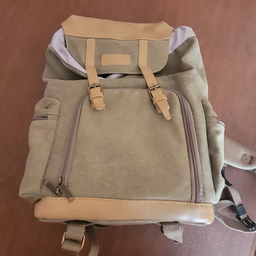 Vintage Style Tarion M02 14.5L Camera Backpack Leather Canvas Camera Bag